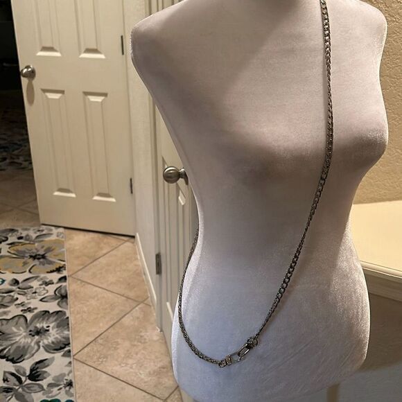 Unbranded 48" Attachable Long Wallet Crossbody Chain Strap Matte Silver Link - Picture 1 of 7
